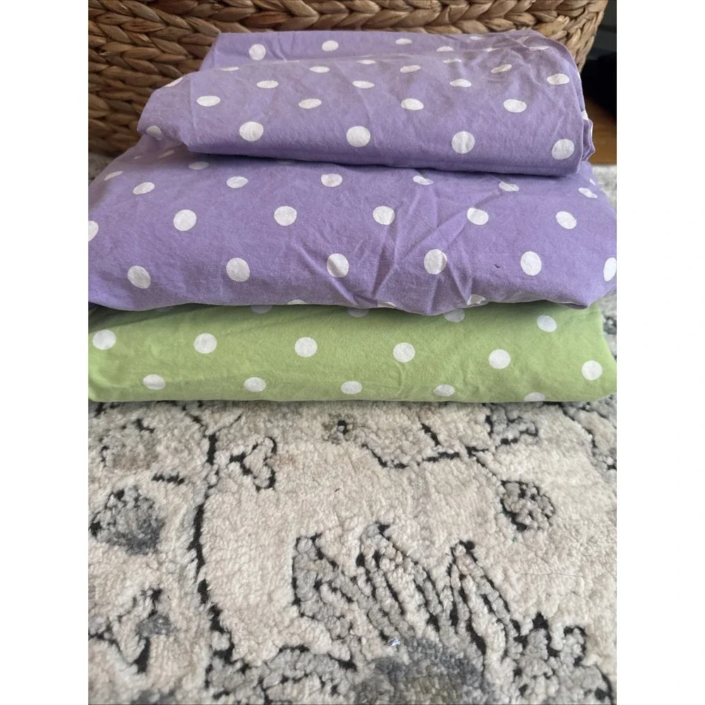 PB Teen Dotty Sheets 2 Flat 1 Pillowcase Pottery Barn Set Full Duex Places 2012